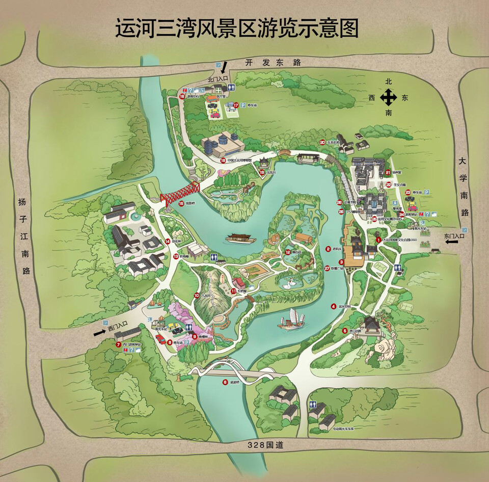 扬州古运河游船路线图片